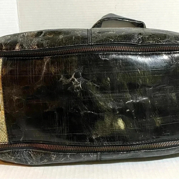 Vintage reign black & sparkling snake print handbag - Picture 10 of 13